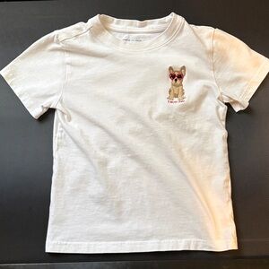 Kids White T-Shirt with French bulldog Janie & jack size 6